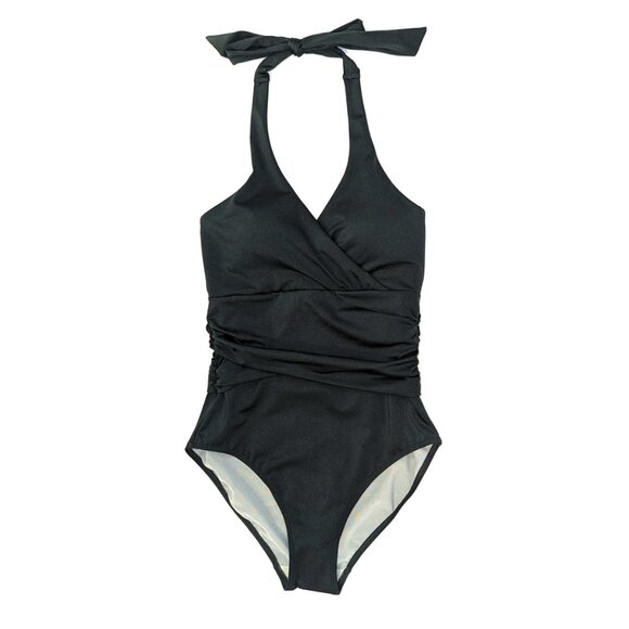 NWOT Boden | LONG Levanzo Halter One Piece Swimsuit Forest Green | Size 6L - Picture 5 of 11